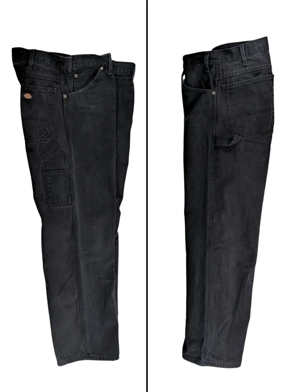 Dickie's Men's 38x30 Black Denim Twill Carpenter Work Jeans Pants